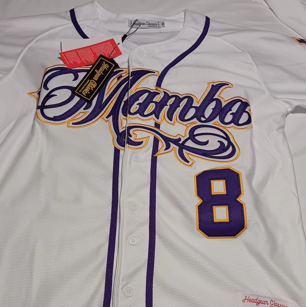 Headgear Classics White and Purple Mamba Jersey size medium NWT